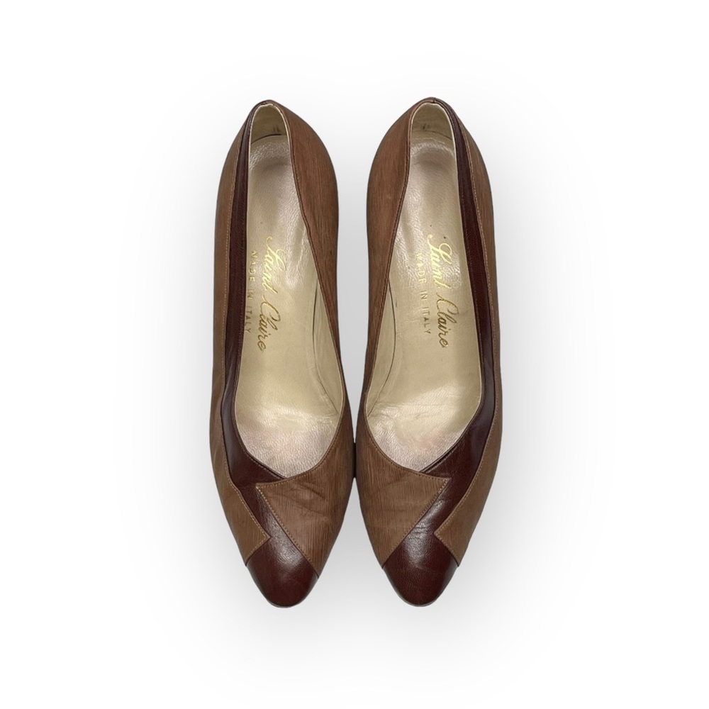 Vintage 70’s: Saint Claire ⊛ Italy Soft Glove Leather Pumps ⊛ Dusty Rose 2 Tone - Picture 6 of 16